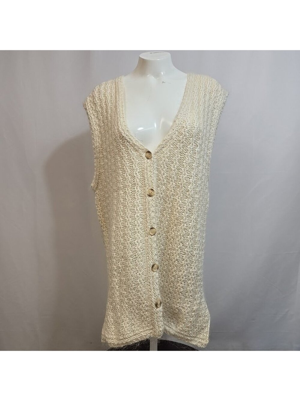 VTG All Points Reference Point Sweater Vest Womens Size Large Mohair Silk Blend